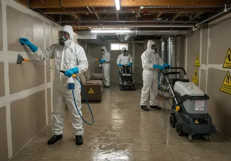 Basement Moisture Removal and Structural Drying process in Little Falls, NY